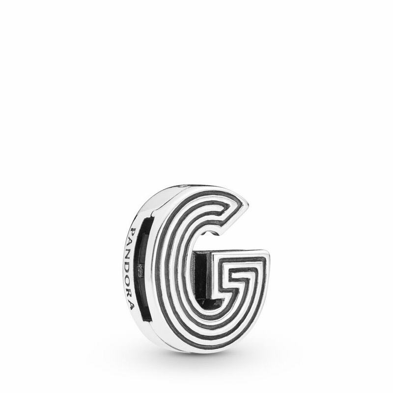 Pandora Reflexions™ Letter G Clip Charm - Sterling Silver/Silicone - Canada | HE1637PU